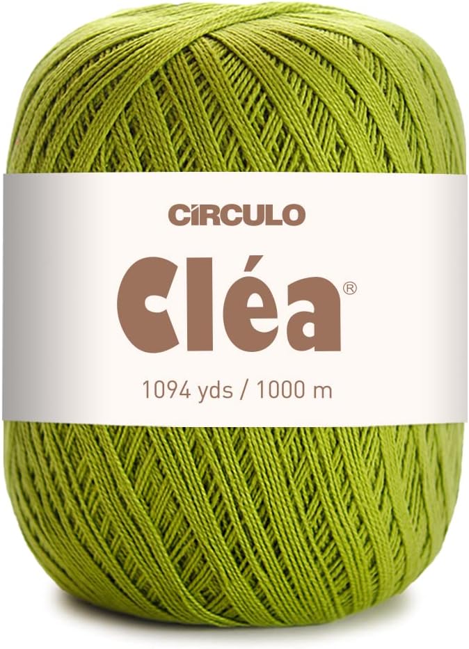 CRCULO Circulo Clea Yarn – Crochet Thread Fine Size 10-8/2 Perfect for Weaving - 100% Mercerized Brazilian Cotton (Pack of 1 Ball) – 5.3 oz, 1094 yds - Color: 5800 - Pistachio - Image 1